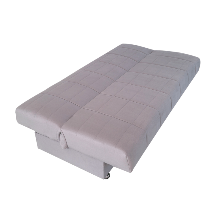 Canapea extensibila cu spatiu depozitare Alma catifea Gri deschis - imagine 7