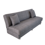 Canapea extensibila cu spatiu depozitare Alma tesatura Gri deschis Melange - imagine 5