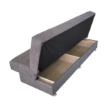 Canapea extensibila cu spatiu depozitare Alma tesatura Gri deschis Melange - imagine 6