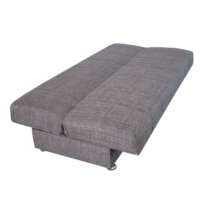 Canapea extensibila cu spatiu depozitare Alma tesatura Gri deschis Melange - imagine 7