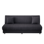 Canapea extensibila cu spatiu depozitare Alma catifea Gri inchis - imagine 3