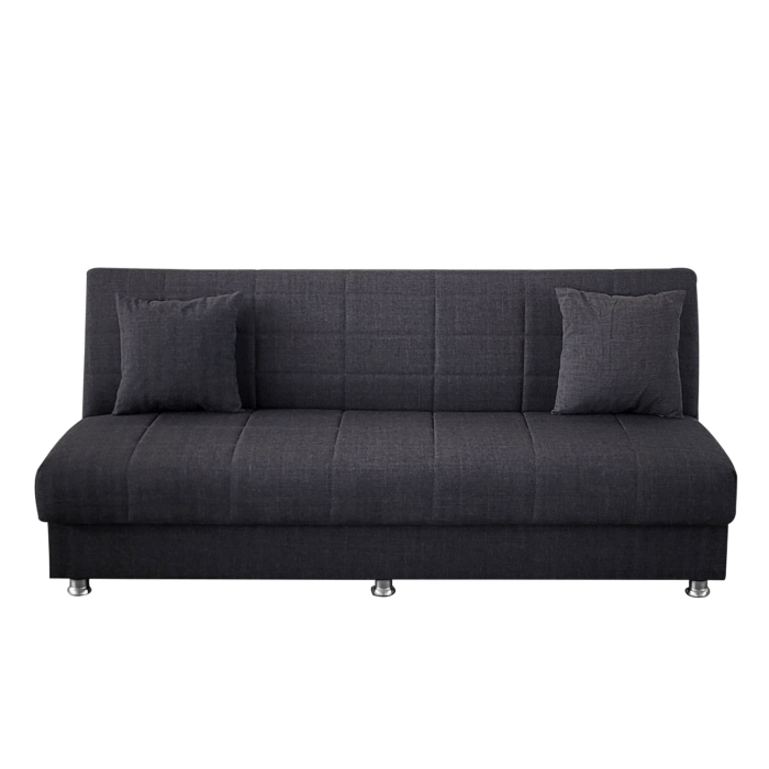 Canapea extensibila cu spatiu depozitare Alma catifea Gri inchis - imagine 3