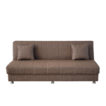 Canapea extensibila cu spatiu depozitare Alma tesatura Maro Melange - imagine 4