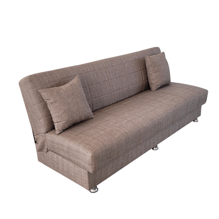 Canapea extensibila cu spatiu depozitare Alma tesatura Maro Melange - imagine 5