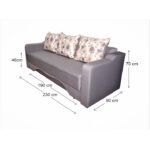 Canapea extensibilă cu spatiu depozitare Amias tesatura Gri Antracit - imagine 4